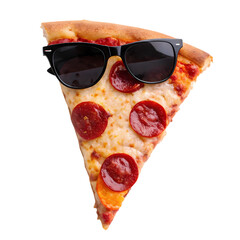 Cool Pepperoni Pizza Slice with Sunglasses