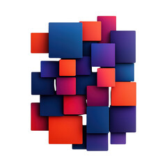 Vibrant geometric composition of overlapping squares