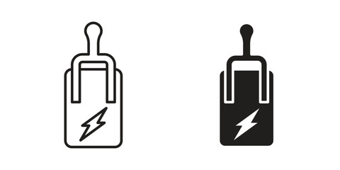 Circuit Breaker icon outline and solid vector sign, linear pictograms