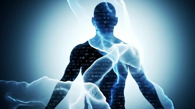 Human body analysis with digital technology and concept of AI-Powered Sustainability  