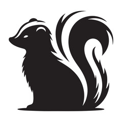 Minimalist Black and White Skunk Silhouette