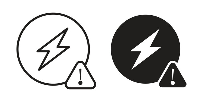 Electric Problem icon outline and solid vector sign, linear pictograms