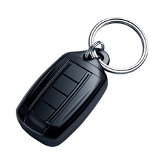 Modern black car key fob with keychain