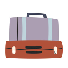 Travel suitcases for travel and business. Tourism and hospitality Luggage. Journey Bag Voyage Vector Illustration.