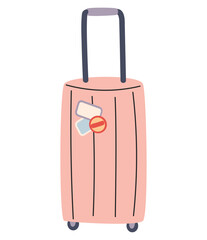 Travel suitcases for travel and business. Tourism and hospitality Luggage. Journey Bag Voyage Vector Illustration.