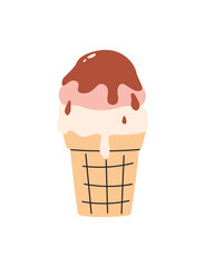 Ice cream Summer Cocktail set. Cold and sweet ice cream clip art with flavor in popsicle stick, cone and cup elements vector illustration summer dessert