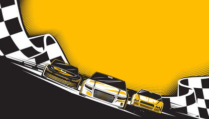 Motorsport cars racing abstract background design. Sports race concept
