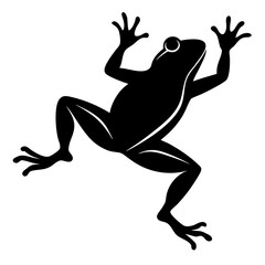 Naklejka premium Climbing tree frog amphibian black silhouette vector illustration