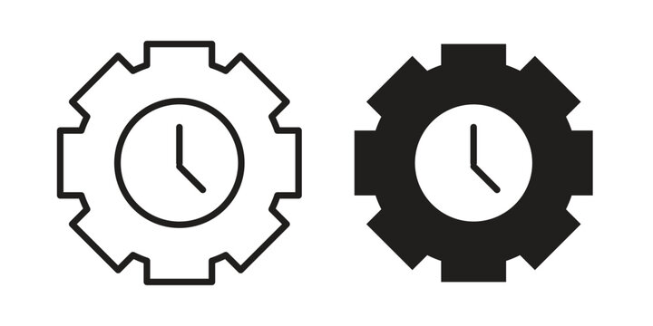 Productivity icon outline and solid vector sign, linear pictograms