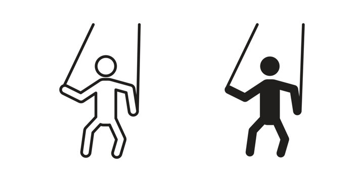 Puppet icon outline and solid vector sign, linear pictograms