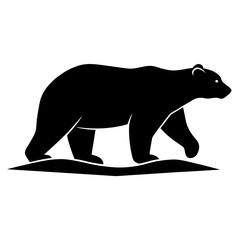 Fototapeta premium Walking bear animal mammal wildlife black bear silhouette vector illustration