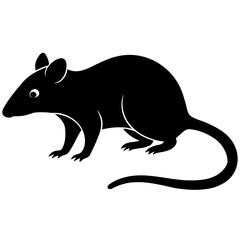 Obraz premium Standing black rat rodent animal mammal silhouette vector illustration