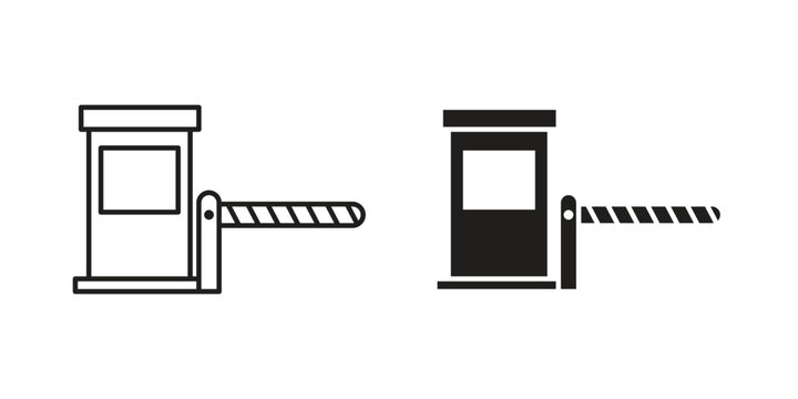 Road toll icon outline and solid vector sign, linear pictograms