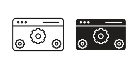 Fototapeta premium Software icon outline and solid vector sign, linear pictograms