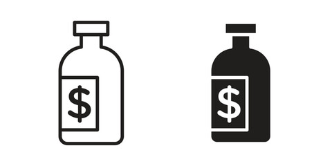 Obraz premium Solvent icon outline and solid vector sign, linear pictograms