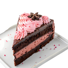 Delicious Chocolate Raspberry Cake Slice: Gourmet Pastry Photography