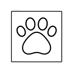 Simple paw print icon: a universal symbol for pets, animals & veterinary care designs.