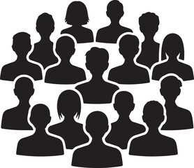 people and population icon set silhouette vector