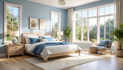 Cozy bedroom with natural light