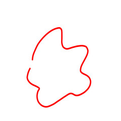 Abstract red single line illustration art
