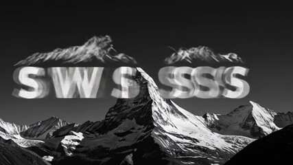 Swiss Alps Mountain Landscape Text Reveal - Powered by Adobe