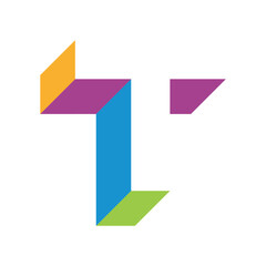 Modern Letter T initials abstract logo design