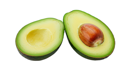 Fresh avocado halves with seed close up shot healthy food ingredient for cooking and recipes idea