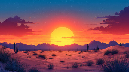 Desolate Desert Landscape with Cracked Earth and Sparse Vegetation