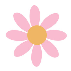 Abstract colourful cute flower hand-drawn art