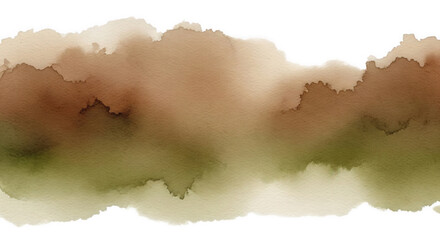 Earth-Tone Watercolor Texture Strip PNG – Eco Style Transparent