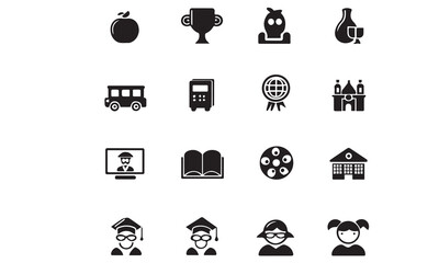 Kindergarten line icon set