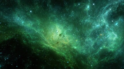 Fototapeta premium High-quality photo of sky galaxy outer space nebula, thousand stars and green galaxy combination with various fractal ideas.