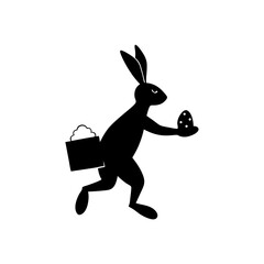 Whimsical Easter Bunny Delivering Eggs Vector Clipart for Holiday Fun