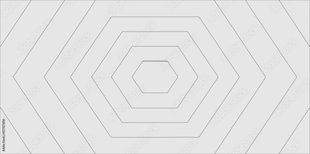 Aufkleber White background with concentric hexagonal shapes creating a modern and minimalist design pattern element.