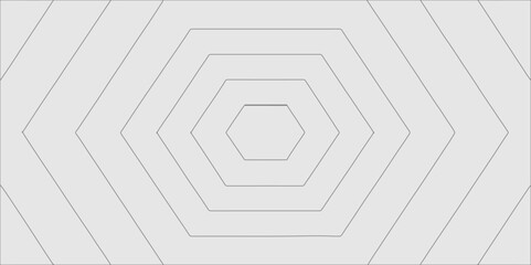 White background with concentric hexagonal shapes creating a modern and minimalist design pattern element.
