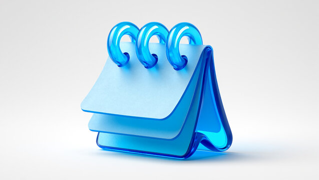 Minimalist Calendar Icon Schedule, Events, and Reminders in Translucent Blue