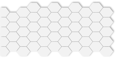  seamless pattern of white hexagon tiles arranged  geometric design creates a modern and minimalist aesthetic white background surface view.