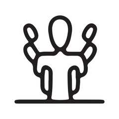Obraz premium Abstract Symbol of Person with Arms Raised in Unity and Support Expression