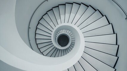 Fototapeta premium A Captivating View of a Modern Minimalist Staircase Design Revealing the Beauty of Architectural Interiors