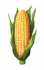 Fresh Corn on the Cob with Leaves