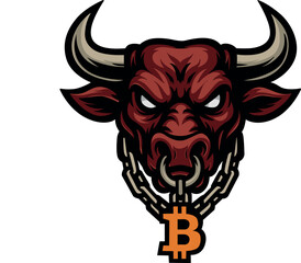 Vector Cartoon Cow Head About Finance Logo Isolated Background