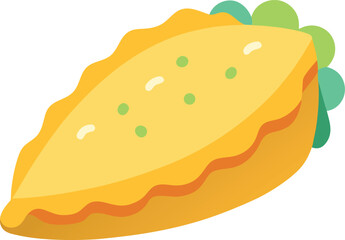 Delicious Golden Pastry with Green Garnish, Perfect for Sweet Treats and Festive Occasions