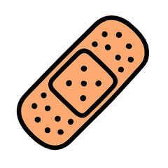 Adhesive bandage in orange color for wound protection  