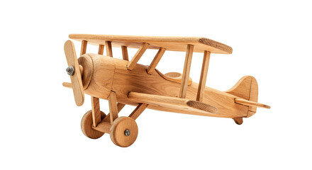 Wooden biplane toy model airplane vintage handcrafted wood aircraft aviation gift idea for kids and collectors