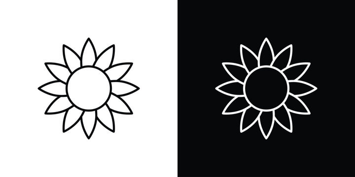 Sunflower icon vector for web, computer and mobile app