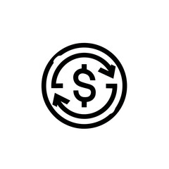 Obraz premium Circular icon depicting financial turnover, money circulation, and economic exchange.
