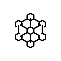 Obraz premium Abstract geometric hexagonal network structure, interconnected nodes, lines, design element.