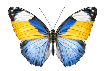 Beautiful butterfly in flag colors on a transparent isolated background for designers, marketers and IT. Popular abstraction, illustration, object, symbol, texture, still life.
