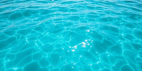 Obraz premium Serene turquoise ocean water, sunlit surface ripples, summer, aquatic
