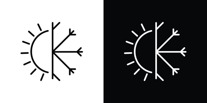 Hot and cold icon vector for web, computer and mobile app